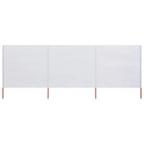 Pare-brise Vidaxl 3 panneaux 400x160 cm Sable de tissu blanc