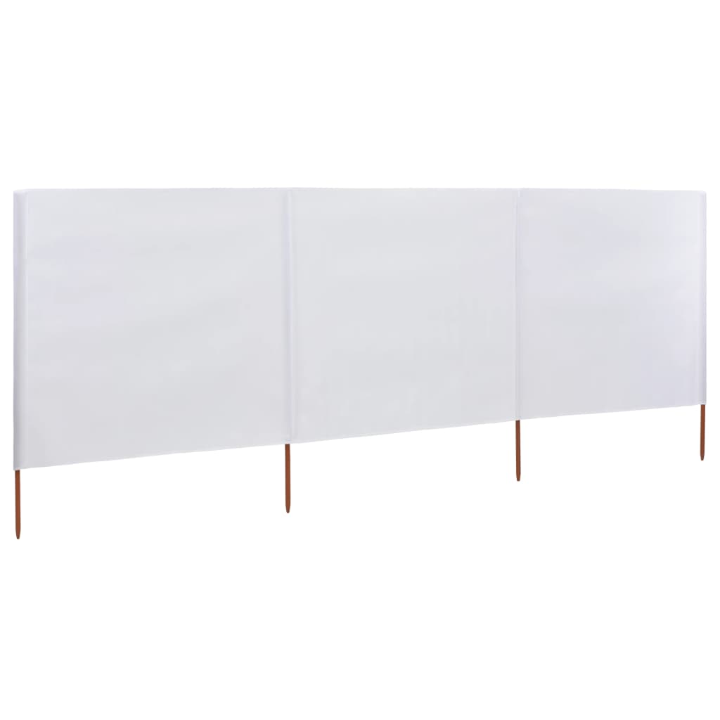 Pare-brise Vidaxl 3 panneaux 400x160 cm Sable de tissu blanc