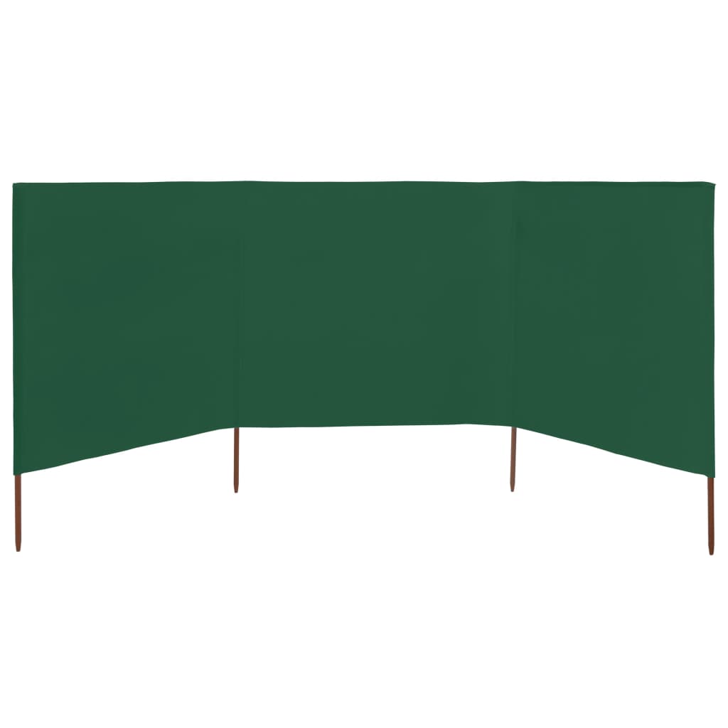 VidaXL Windshield 3 panels 400x160 cm Fabric green