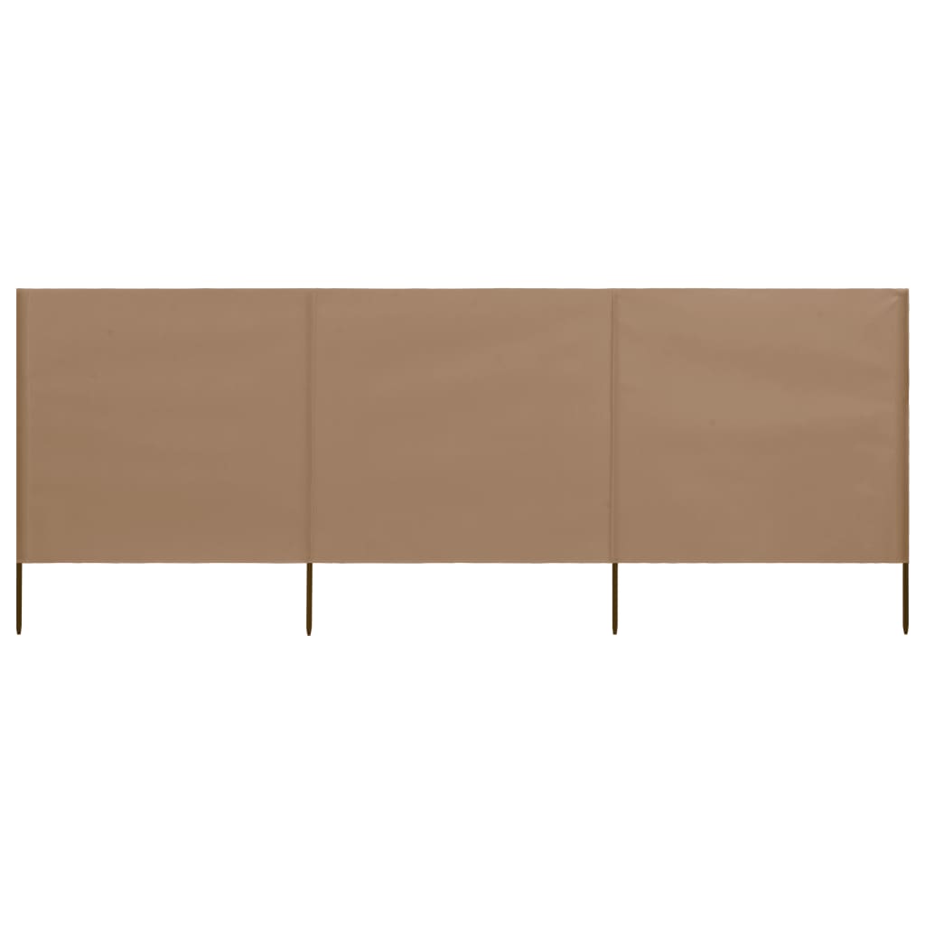 Vidaxl Windshield 3 Panels 400x160 cm Stoff Taupe