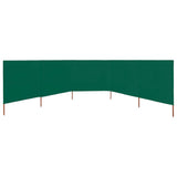 Pare-brise Vidaxl 5 panneaux 600x80 cm tissu vert