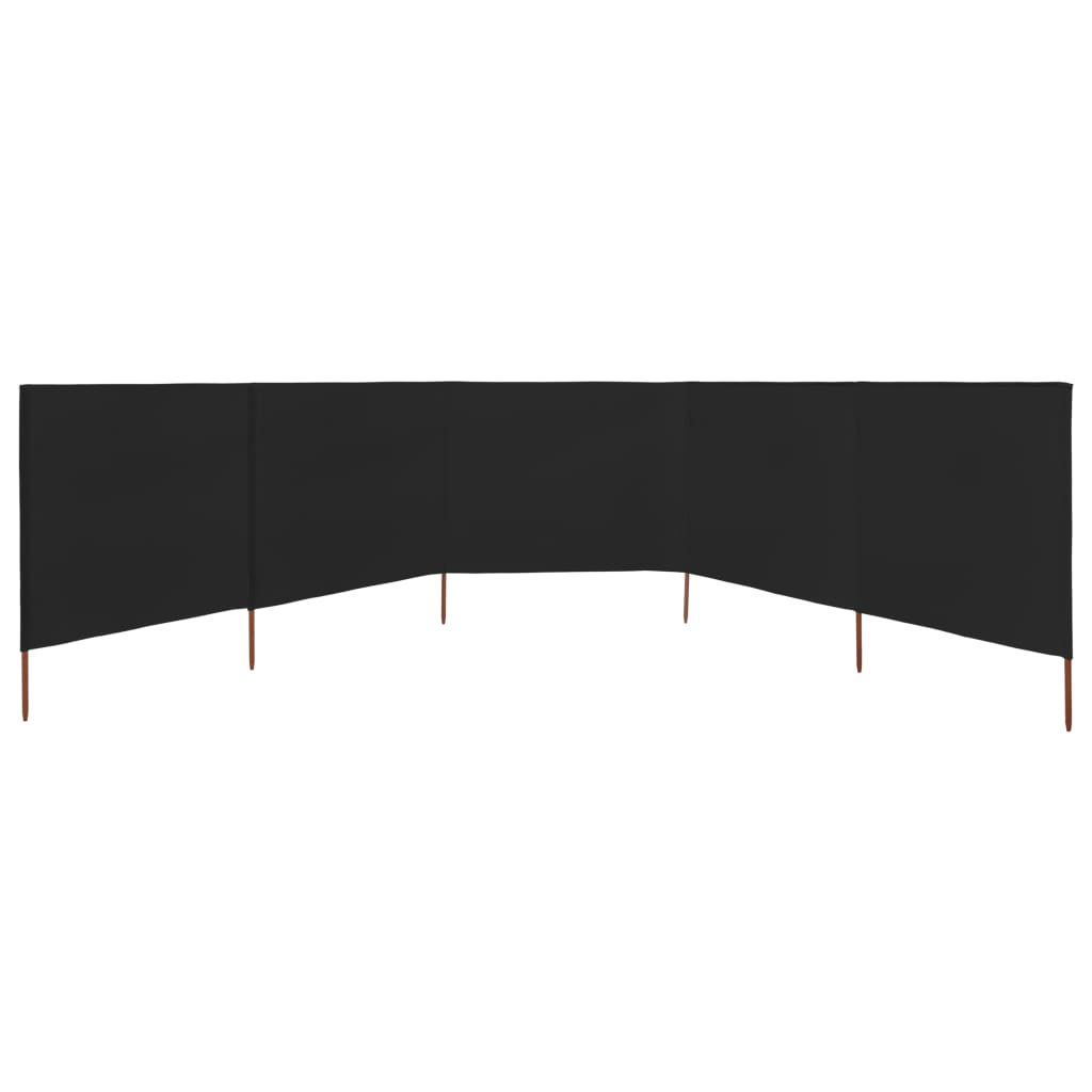 Vidaxl čelní sklo 5 panelů 600x80 cm Black