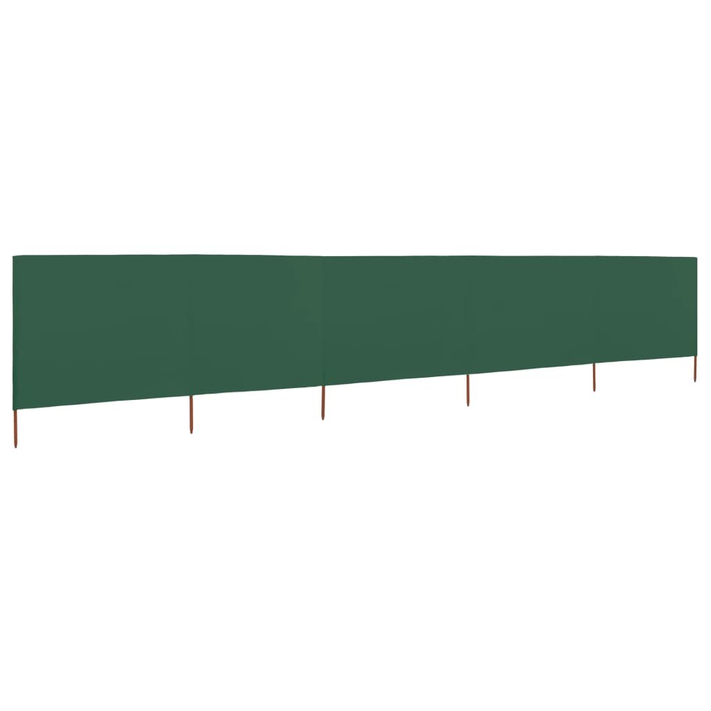 Pare-brise Vidaxl 5 panneaux 600x120 cm tissu vert