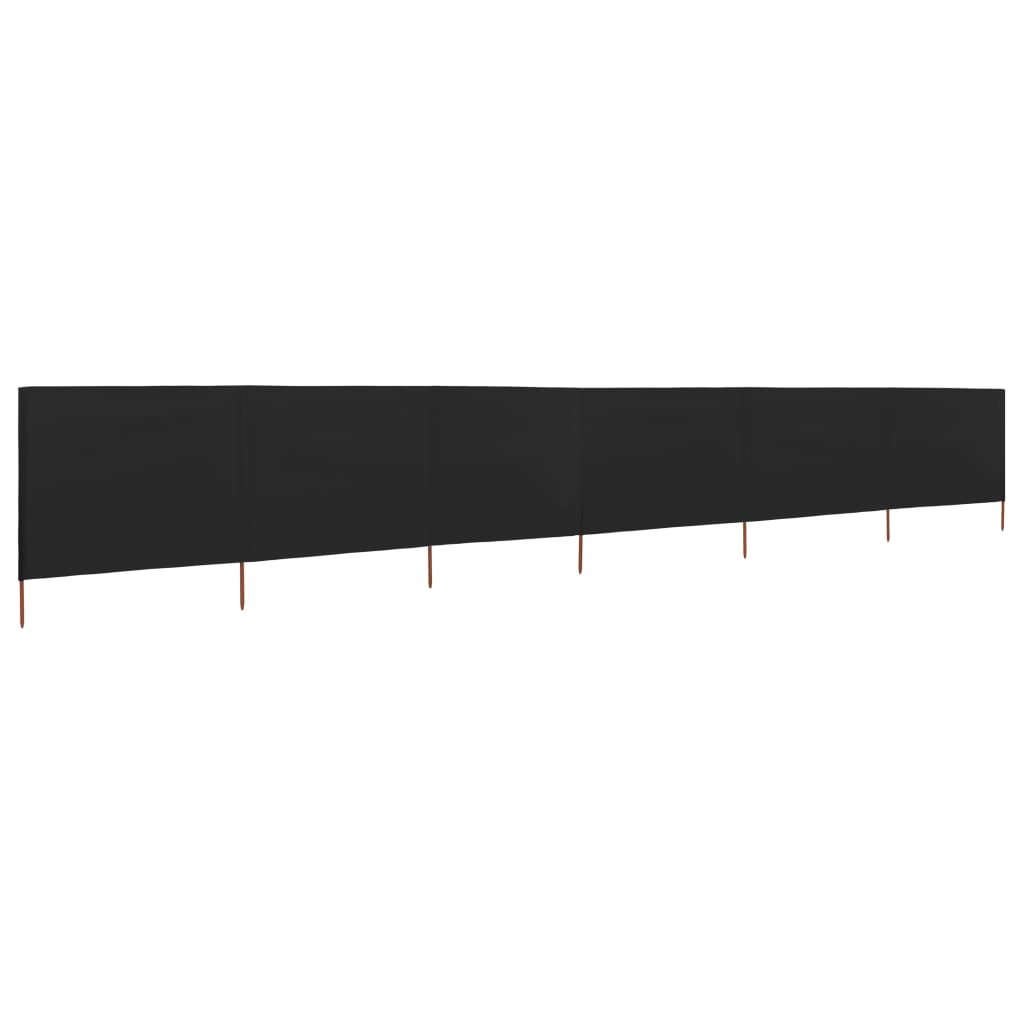 Pare-brise vidaxl 6 panneaux 800x120 cm tissu noir