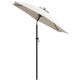 Vidaxl Parasol 200x224 cm Sable en aluminium blanc