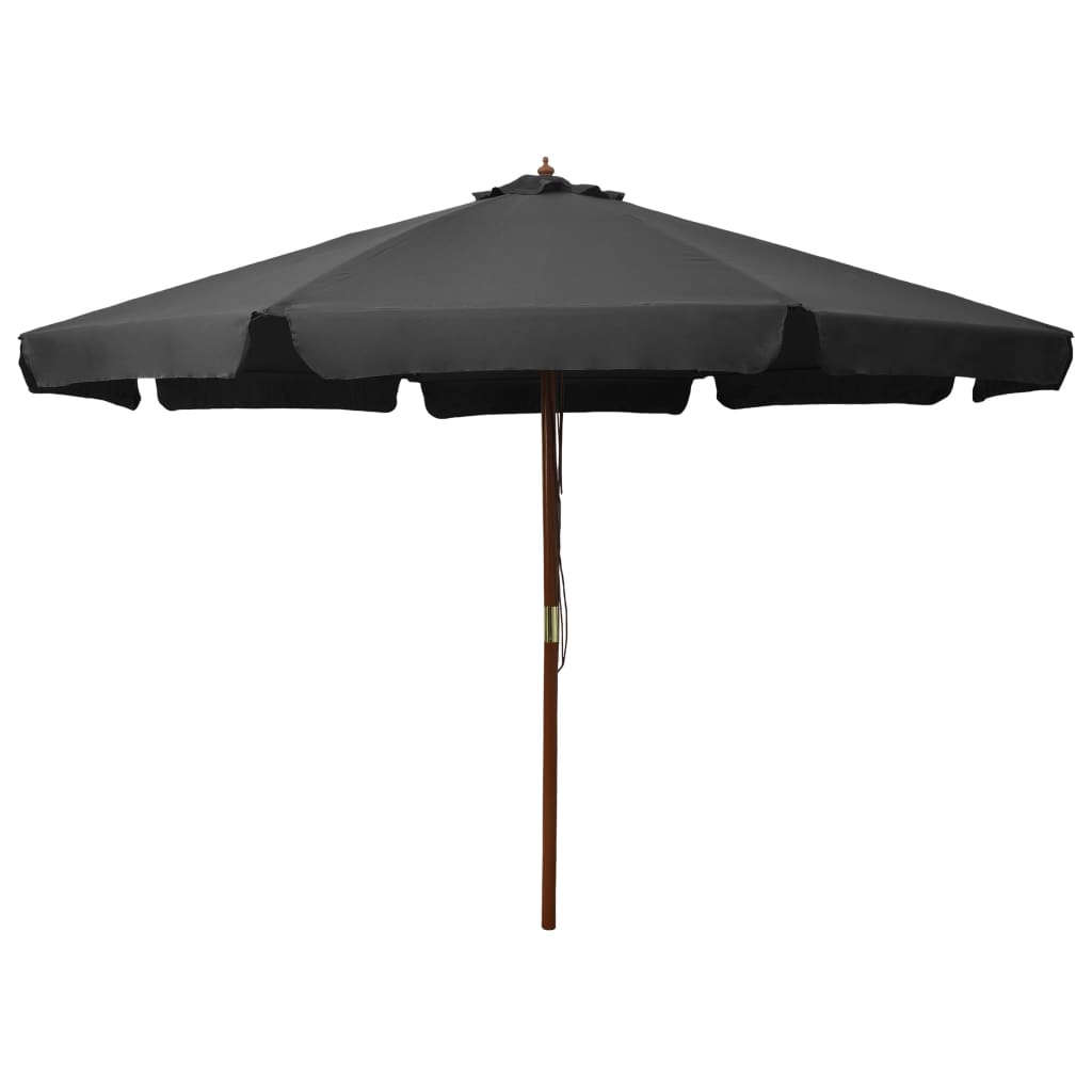 Vidaxl Parasol con polo in legno antracite da 330 cm