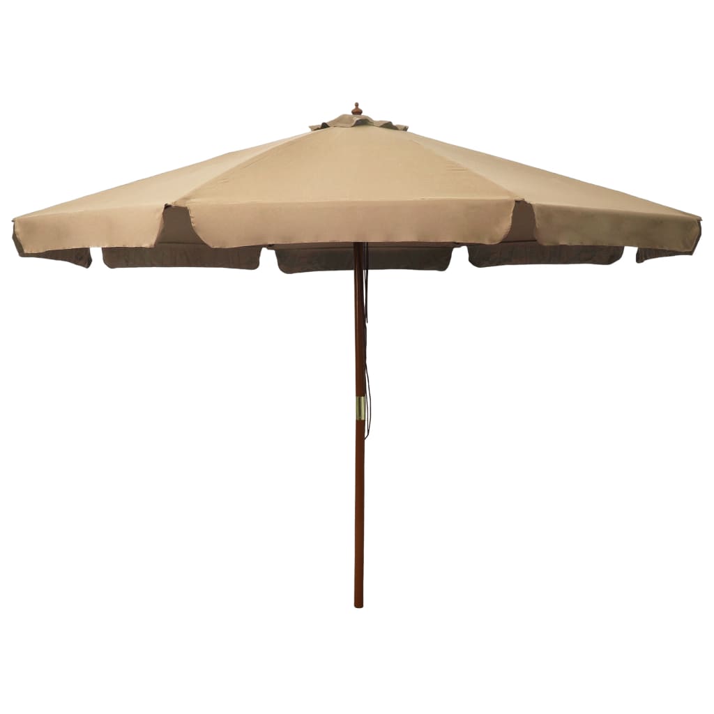 Vidaxl parasol avec poteau en bois 330 cm taupe