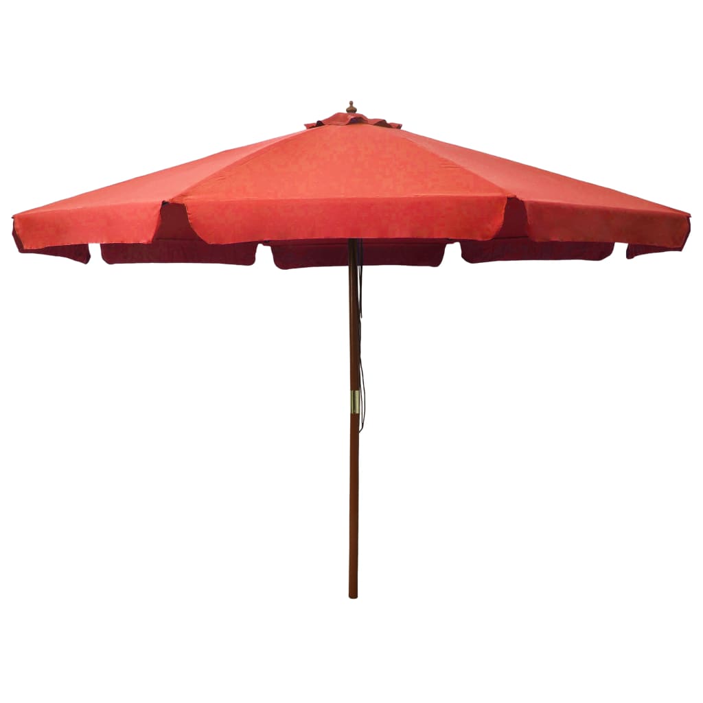 Vidaxl -Parasol mit Holzstange 330 cm Terrakotta -gelöscht