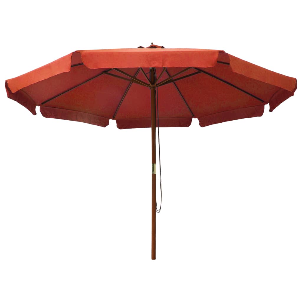 Vidaxl -Parasol mit Holzstange 330 cm Terrakotta -gelöscht