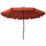 Vidaxl -Parasol mit Holzstange 330 cm Terrakotta -gelöscht