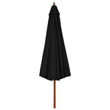 Parasol Vidaxl con poste de madera 330 cm negro