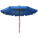 Vidaxl -parasol med trepol 330 cm Azure Blue