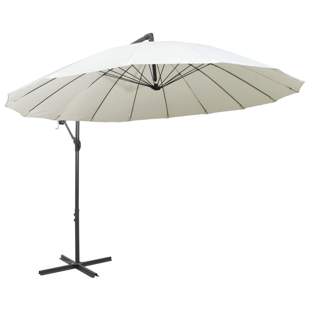 Vidaxl -schwimmendes Parasol mit Aluminiumpol 3 m weiß