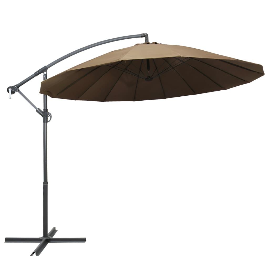 VidaXL Zweefparasol met aluminium paal 3 m taupe