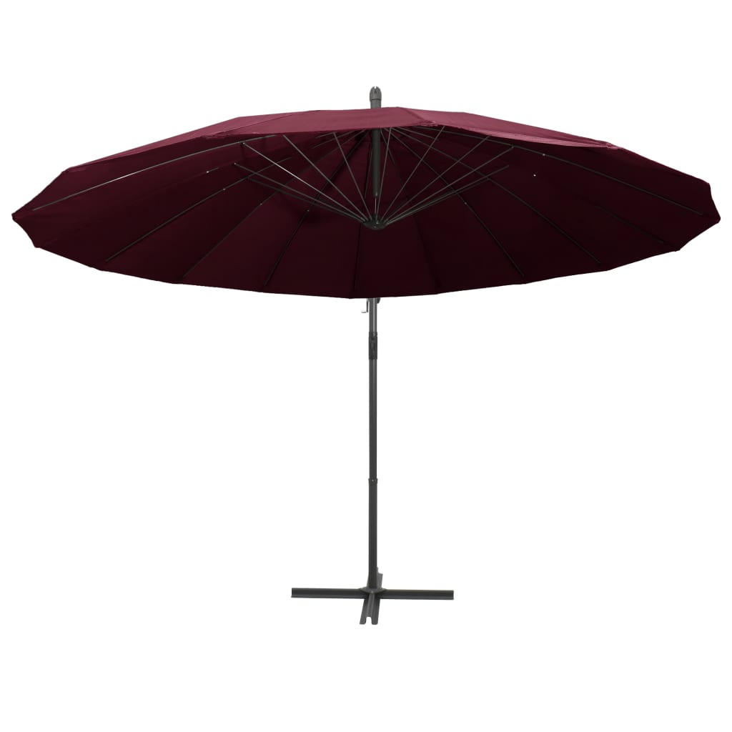 Vidaxl flytende parasol med aluminiumstang 3 m Bordeaux rød