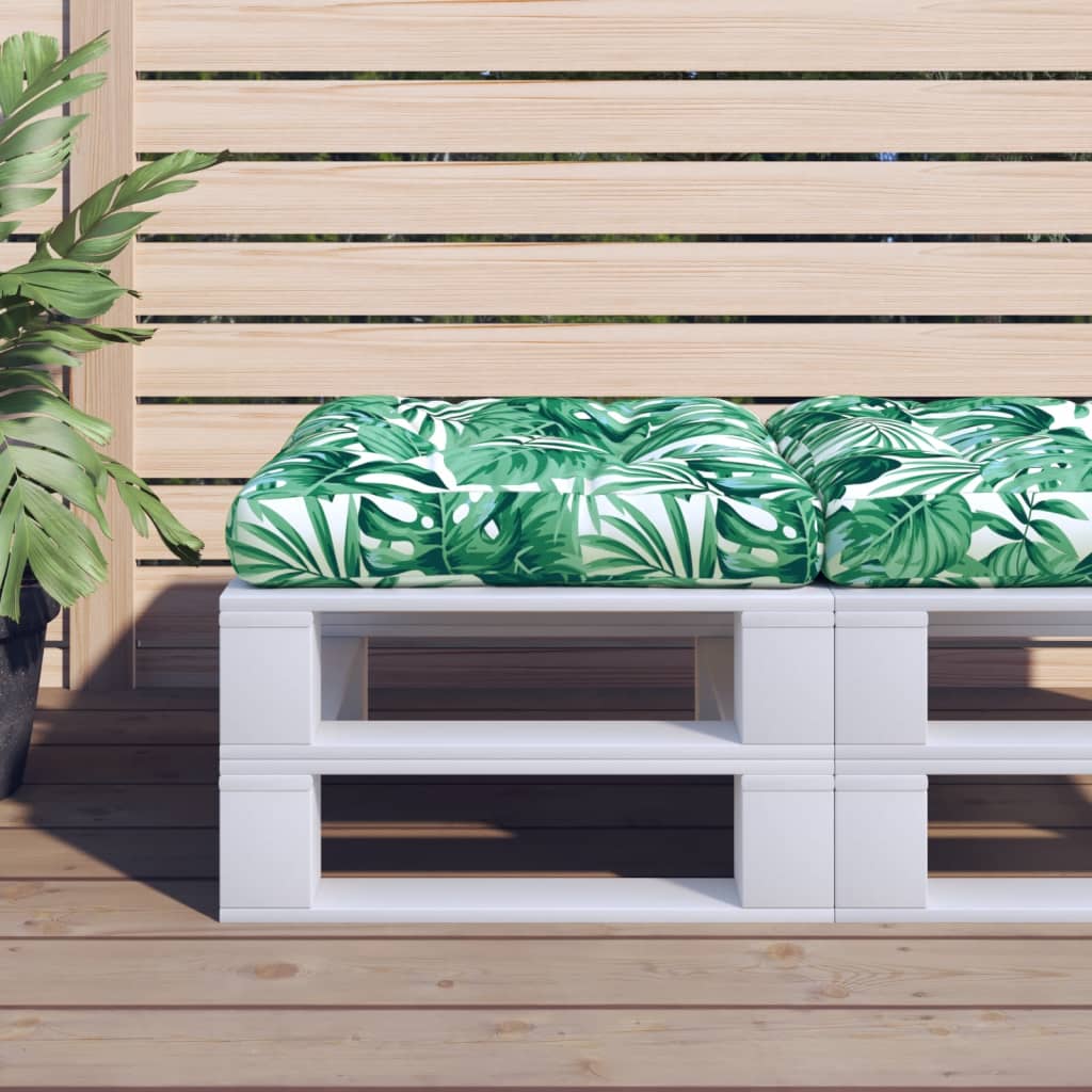 Vidaxl Pallet cushion 60x60x12 cm Fabric leaf pattern