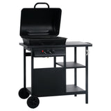 Vidaxl gasgrill med 3-lags sidebord sort