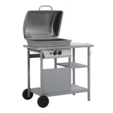 Vidaxl Gasbarbecue with 3-layer side table black and silver colored