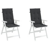 Vidaxl Garden Chair Puter 2 St High Back 120x50x3 cm stoff svart