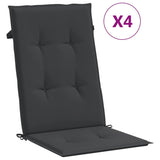 Coussins de chaise de jardin vidaxl 4 St High Back120x50x3 cm tissu noir