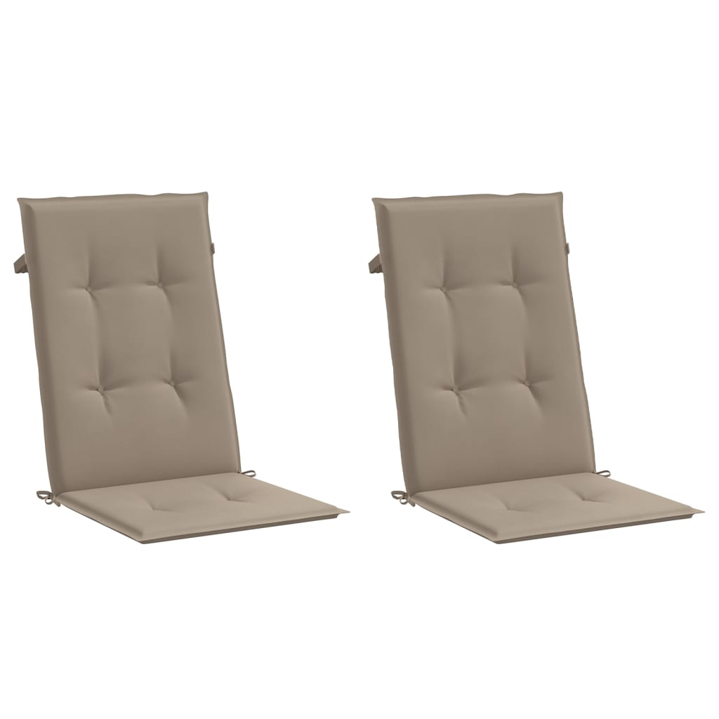 Vidaxl Garden Chair Cushions 2 ST High Back 120x50x3 cm tissu taupe