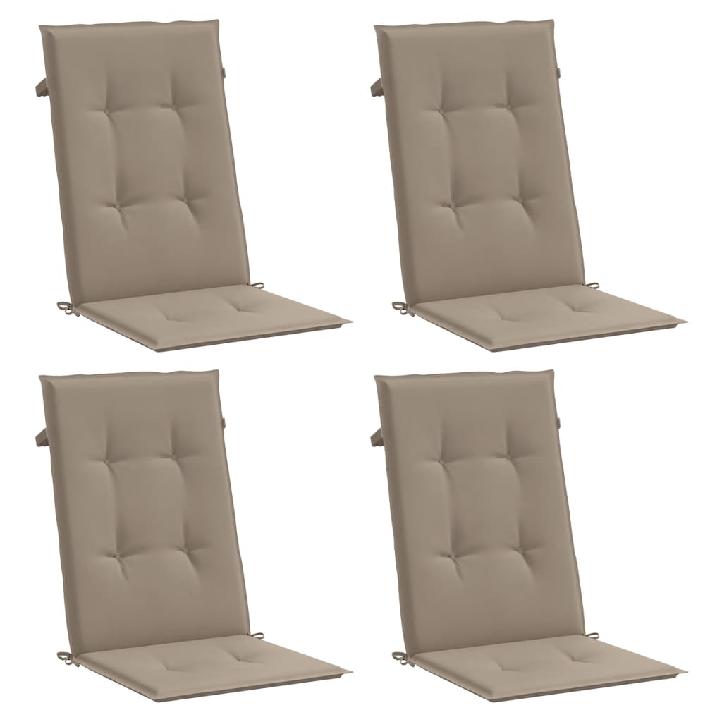 Vidaxl Garden Chair Cushions 4 St High Back120x50x3 cm tissu taupe