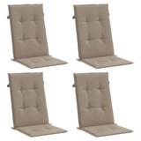 Vidaxl Gaart Charge Cushionen 4 st héich Réck120X50x3 cm Stoff Taupe