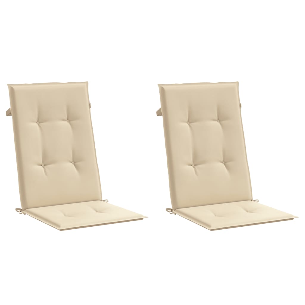 Vidaxl sedia da giardino cuscini 2 St High Back 120x50x3 cm in tessuto beige