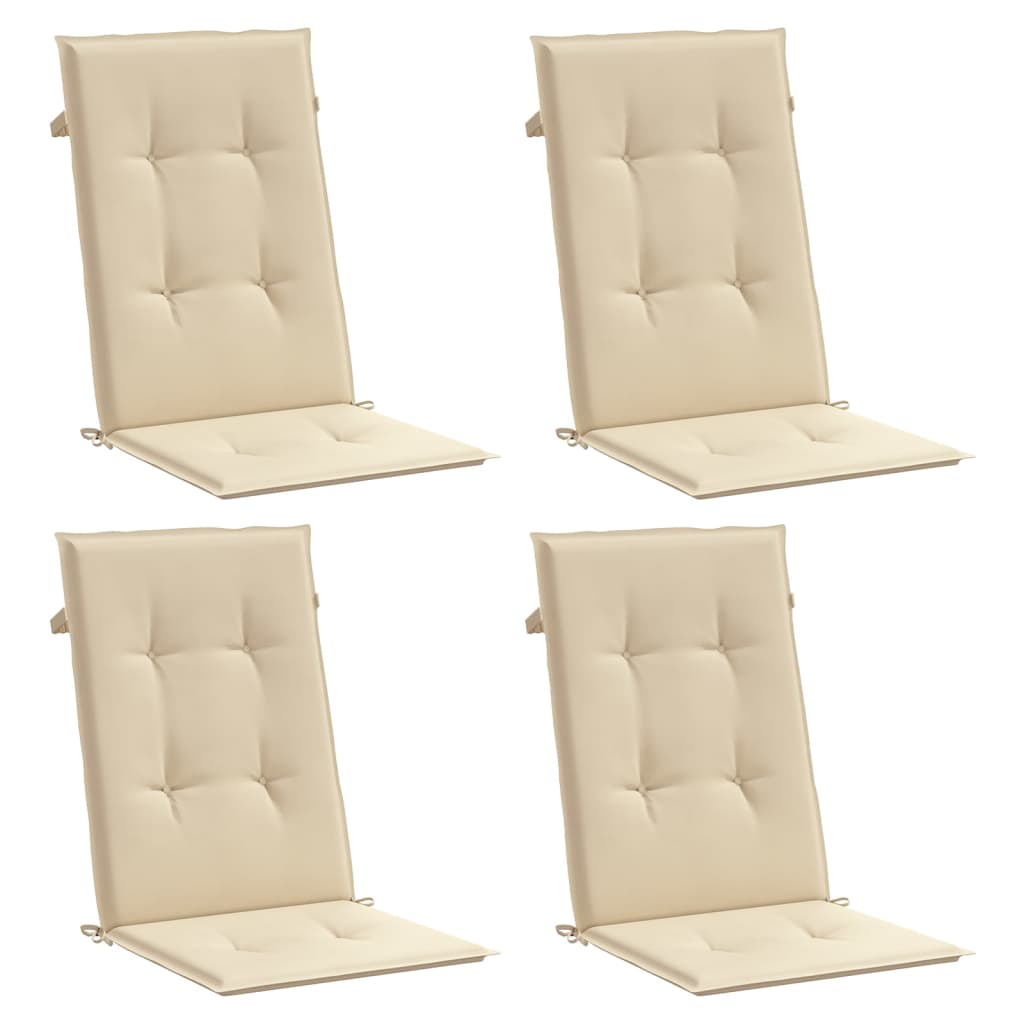 Vidaxl Garden Chair Puter 4 St High Back120x50x3 cm Stoff Beige