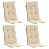 Coussins de chaise de jardin vidaxl 4 ST High Back120x50x3 cm en tissu beige