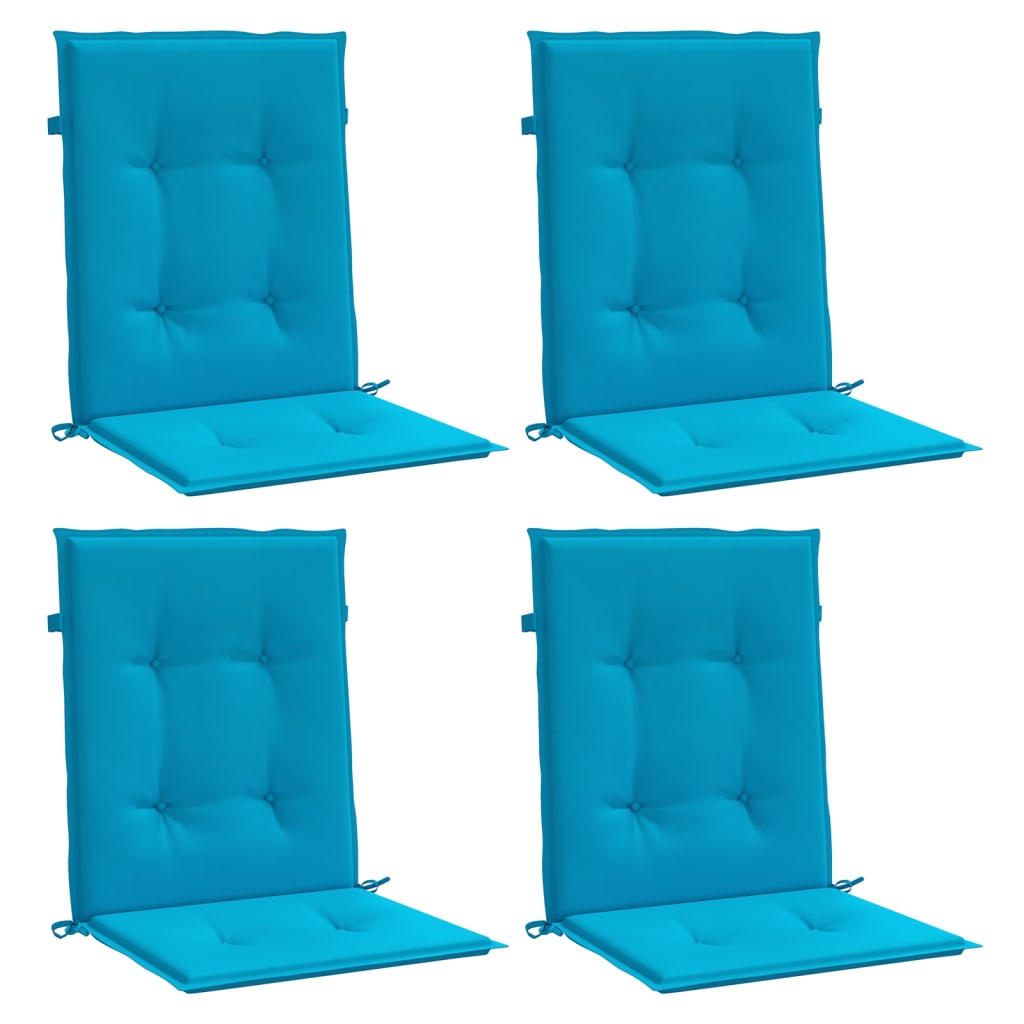 Vidaxl Garden Stol Puder Low Back 4 PCS 100x50x3 cm Oxford Stof Blue Blå