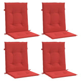 Cuscini da giardino Vidaxl Bassa indietro 4 PC 100x50x3 cm tessuto rosso rosso