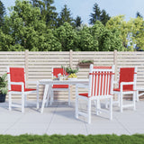 Vidaxl Garden Chair Puter Low Back 4 PCS 100x50x3 cm Oxford stoff rød