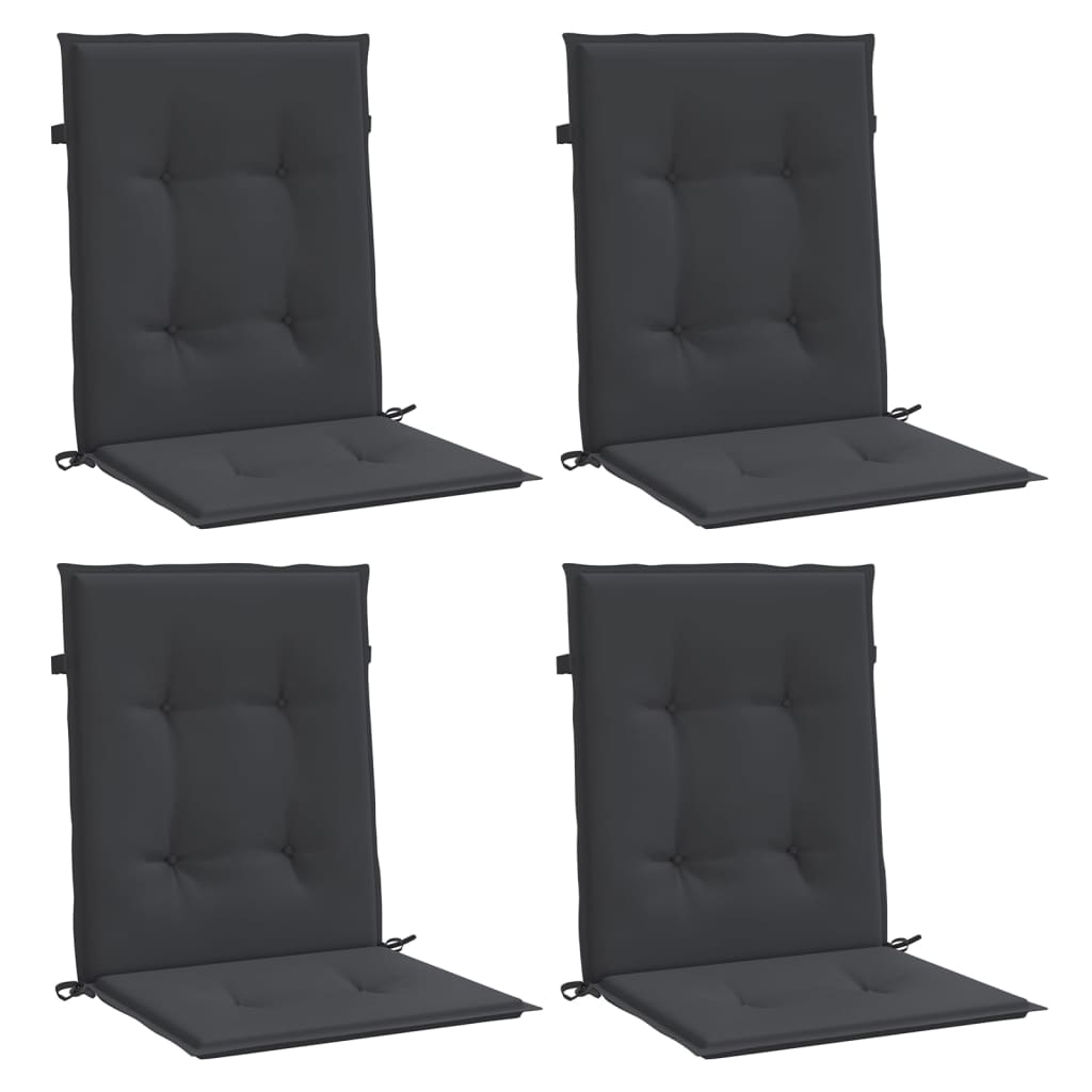 Vidaxl Garden Chair Puter Low Back 4 PCS 100x50x3 cm Oxford Fabric Black