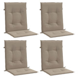 Vidaxl Garden Cushions Lomba posteriore 4 PC 100x50x3 cm tessuto Oxford Taupe