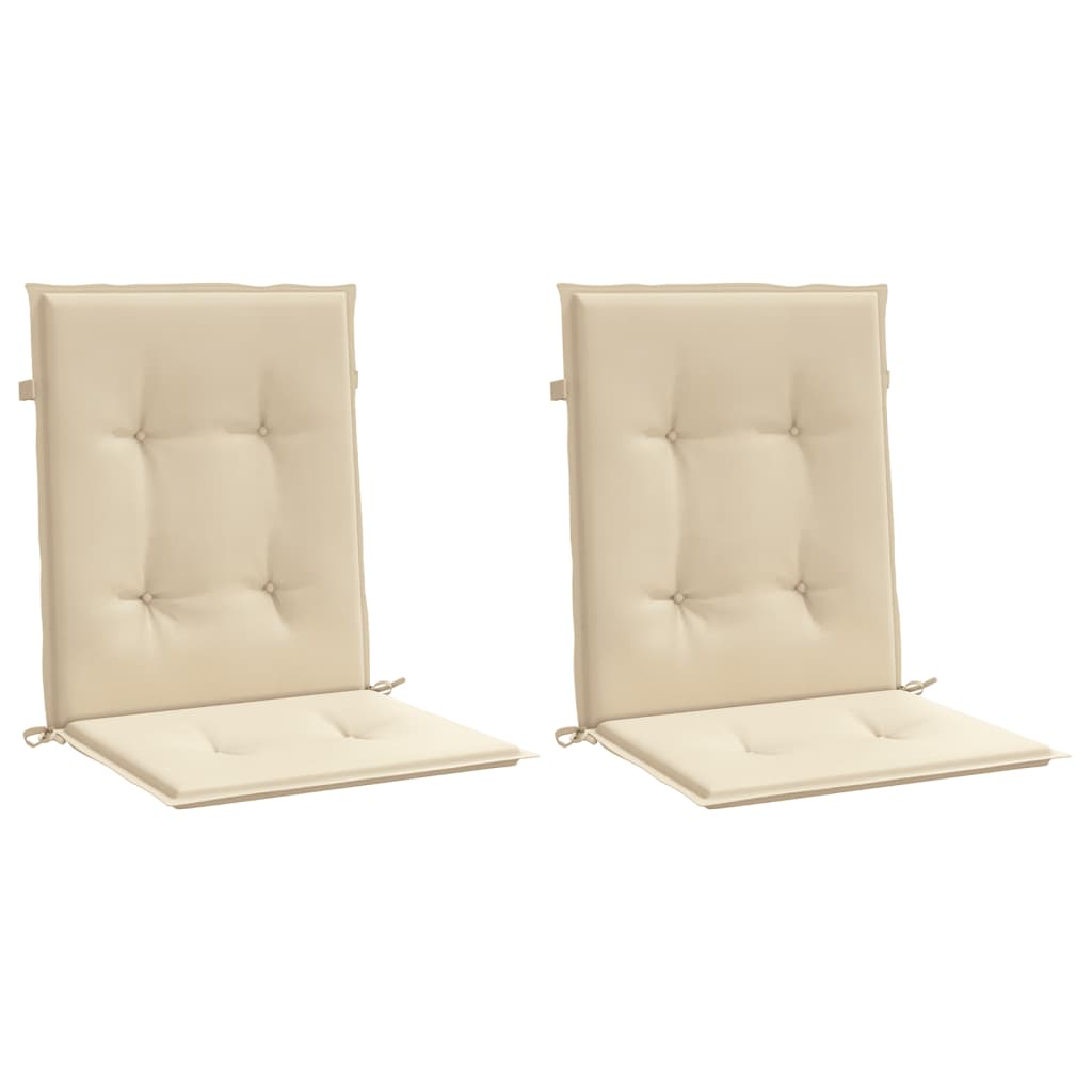 Vidaxl Garden Chair Cudions Low Back 2 St 100x50x3 CM Oxford Fabric Beige