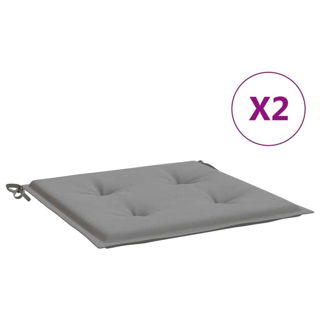 Cuscini da sedia da giardino Vidaxl 2 St 50x50x3 cm tessuto grigio