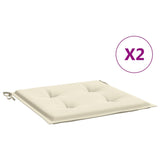 Vidaxl Garden Stol Puder 2 ST 50X50X3 CM Oxford Fabric Crème -farvet