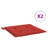 Cojines de silla de jardín Vidaxl 2 st 50x50x3 cm tela roja