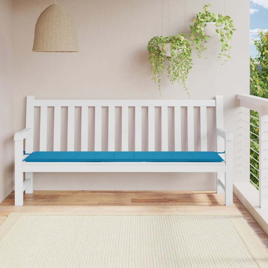 Vidaxl Garden Banch Cushion 200x50x3 cm tessuto blu blu oxford