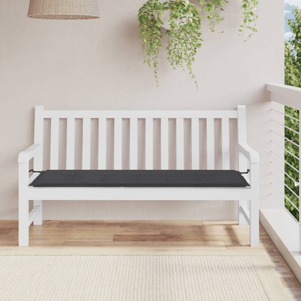 Vidaxl Garden Bench Cushion 150x50x3 cm tessuto oxford nero