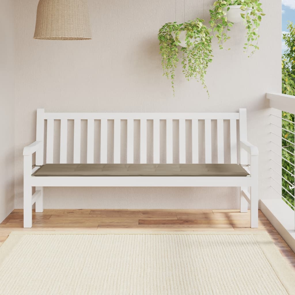 Vidaxl Garden Bench Kissen 180x50x3 cm Oxford Stofftaupe