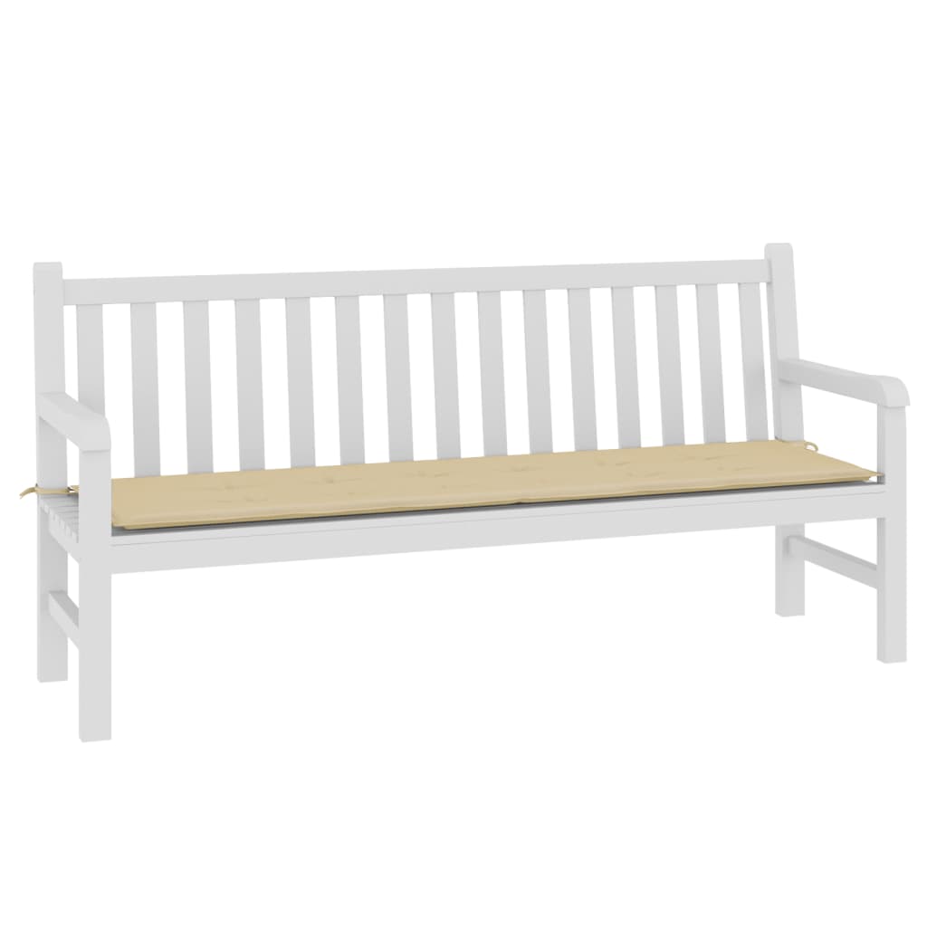 Vidaxl Garden Bench Pude 180x50x3 cm Oxford Stof beige