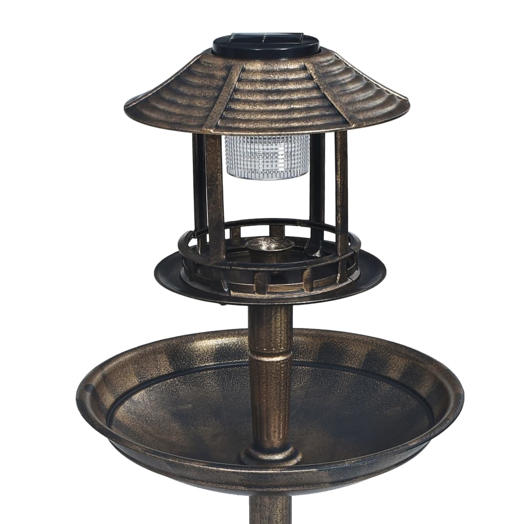 Vidaxl Bird Bath con illuminazione a led solare in plastica