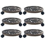 Vidaxl Plant trolleys 6 pcs 30 cm plastic bronze colored