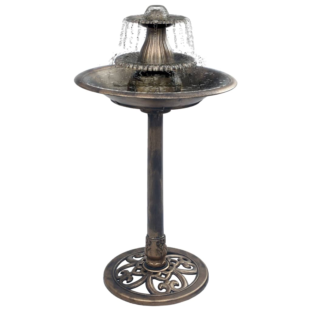 Vidaxl bird bath with fountain 50x91 cm plastic bronze colored