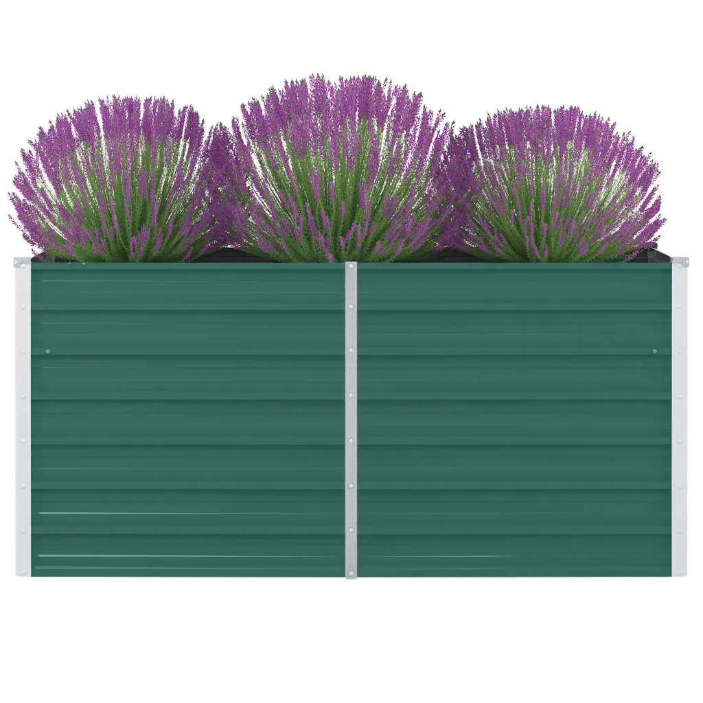 Vidaxl Planter hevet 160x80x77 cm galvanisert stålgrønn