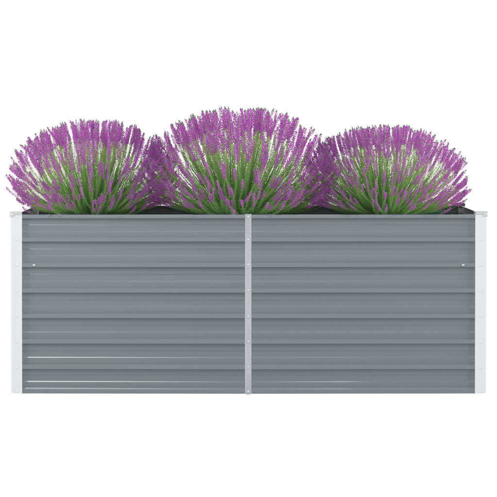 Vidaxl Planter hevet 160x80x45 cm galvanisert stålgrå