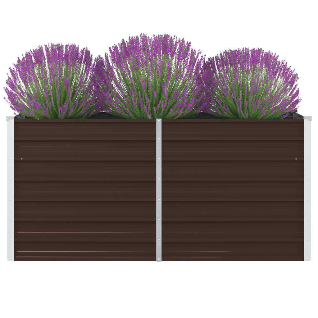 Vidaxl Planter je dvignil 160x80x45 cm pocinkano jekleno rjavo