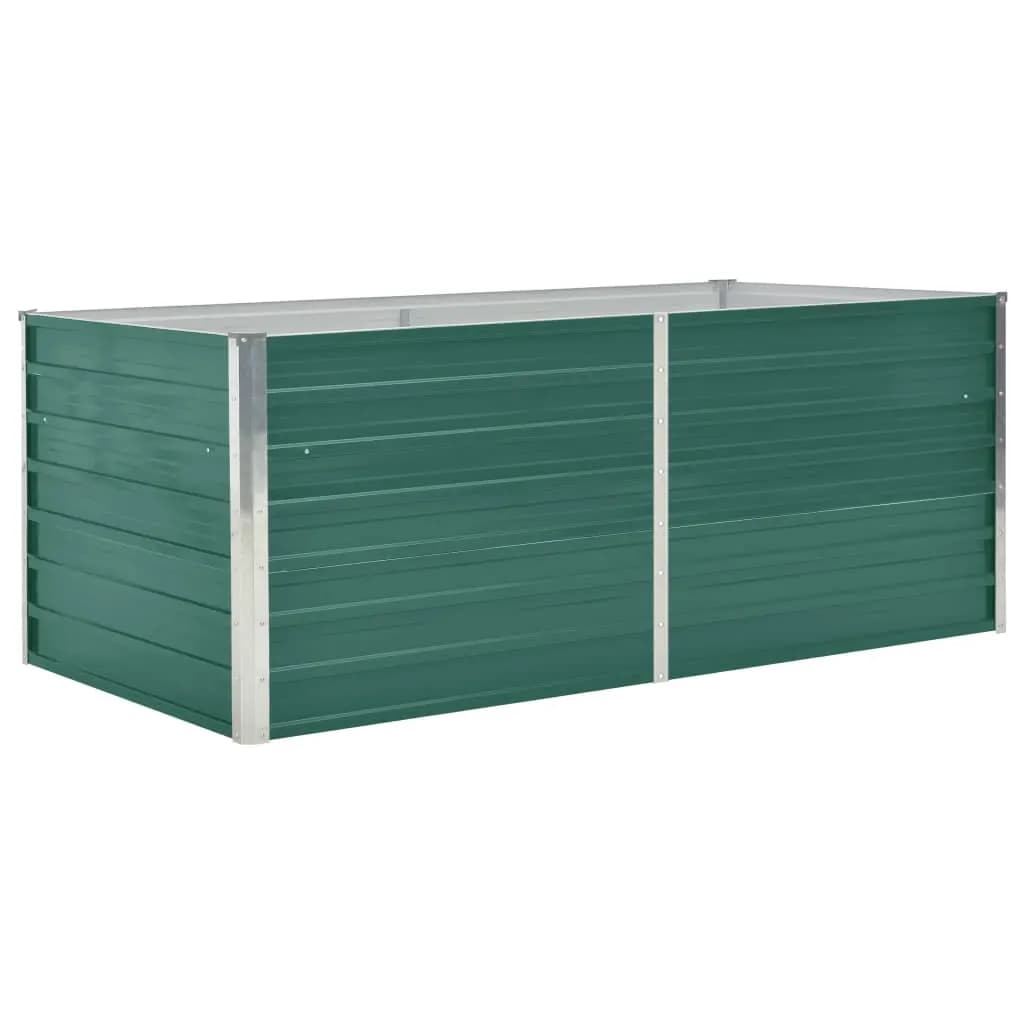 Plantador Vidaxl elevado 160x80x45 cm de acero galvanizado verde